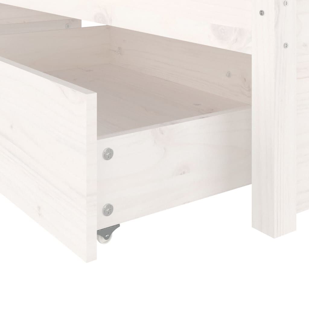 vidaXL Πλαίσιο Κρεβατιού Συρτάρια Λευκό 180 x 200 εκ Super King Size