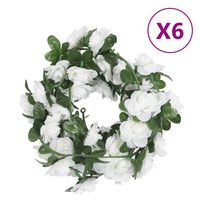 vidaXL Γιρλάντες Λουλουδιών Τεχνητές 6 τεμ. Λευκές 240 εκ.