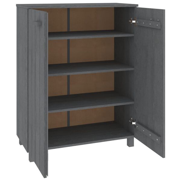 vidaXL Παπουτσοθήκη HAMAR Σκ. Γκρι 85x40x108 εκ. Μασίφ Ξύλο Πεύκου