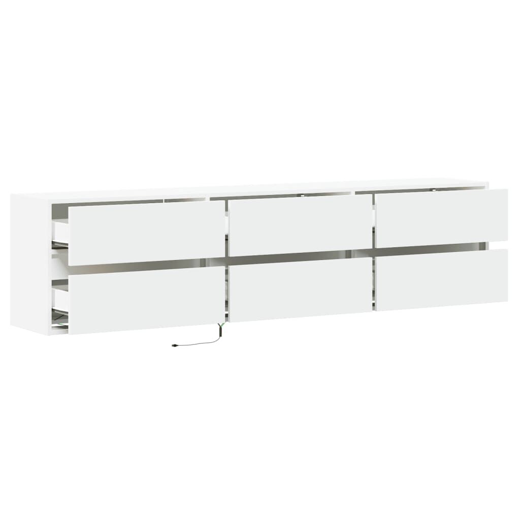 vidaXL Έπιπλο Τοίχου Τηλεόρασης με LED Λευκό 180x31x45 εκ.