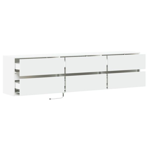 vidaXL Έπιπλο Τοίχου Τηλεόρασης με LED Λευκό 180x31x45 εκ.