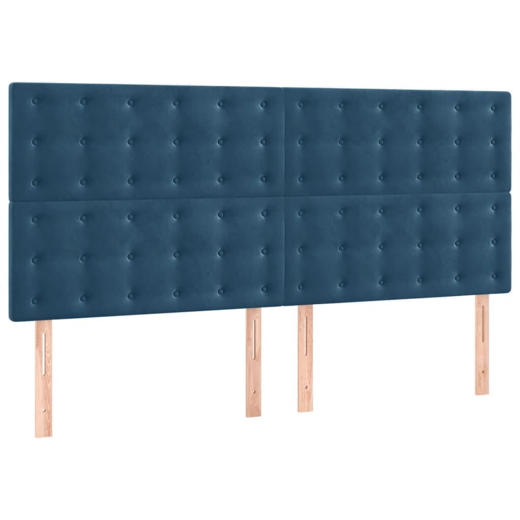 vidaXL Πλαίσιο Κρεβατιού με Κεφαλάρι Σκ. Μπλε 180x200 εκ. Βελούδινο