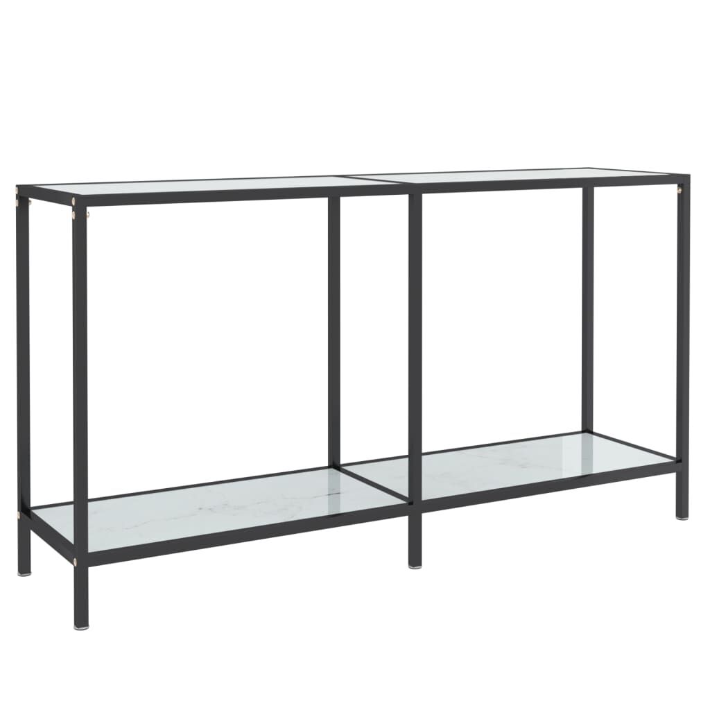vidaXL Τραπέζι Κονσόλα Λευκό 140 x 35 x 75,5 εκ. από Ψημένο Γυαλί