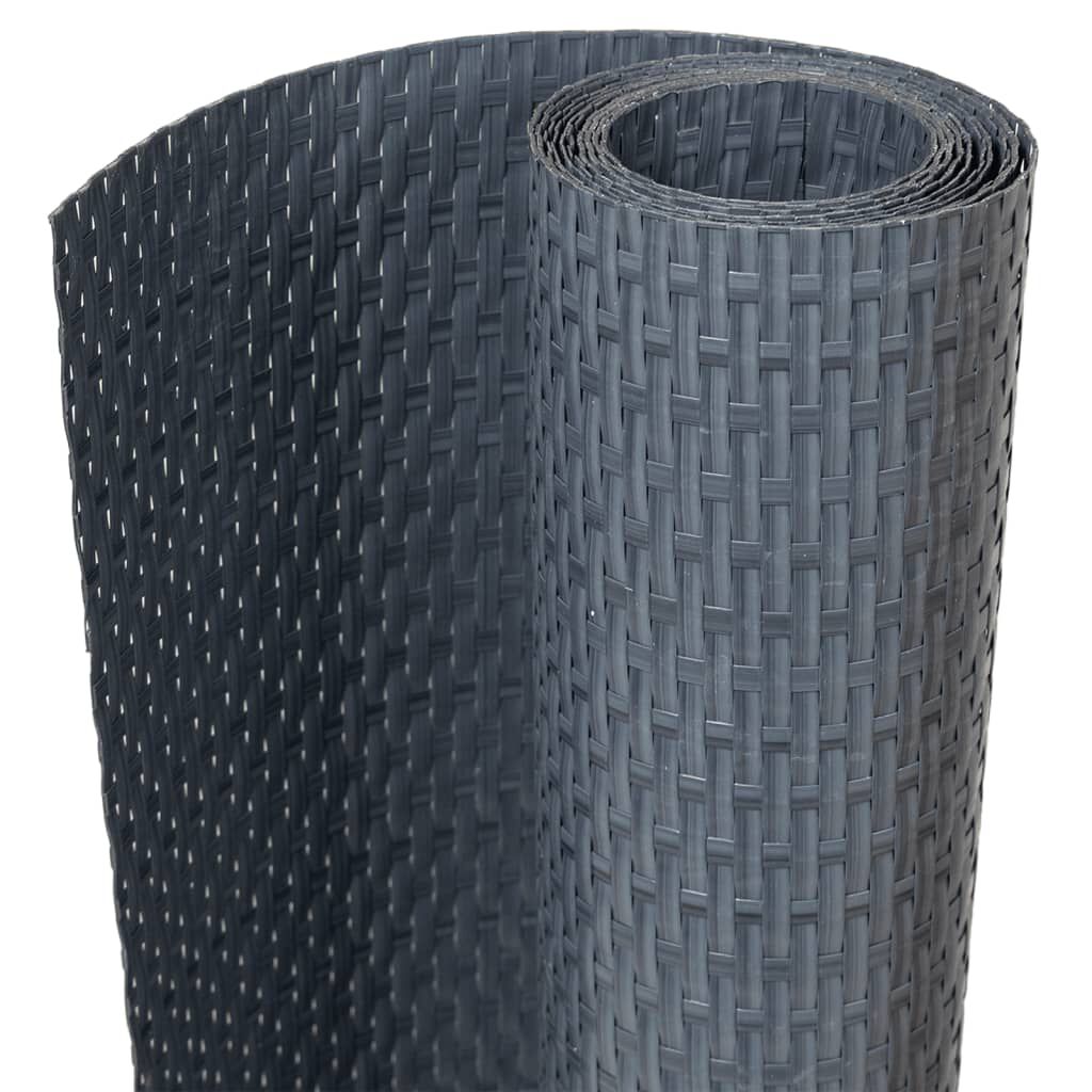 vidaXL Διαχωριστικό Βεράντας Ανθρακί 500 x 90 εκ. από Συνθετικό Ρατάν