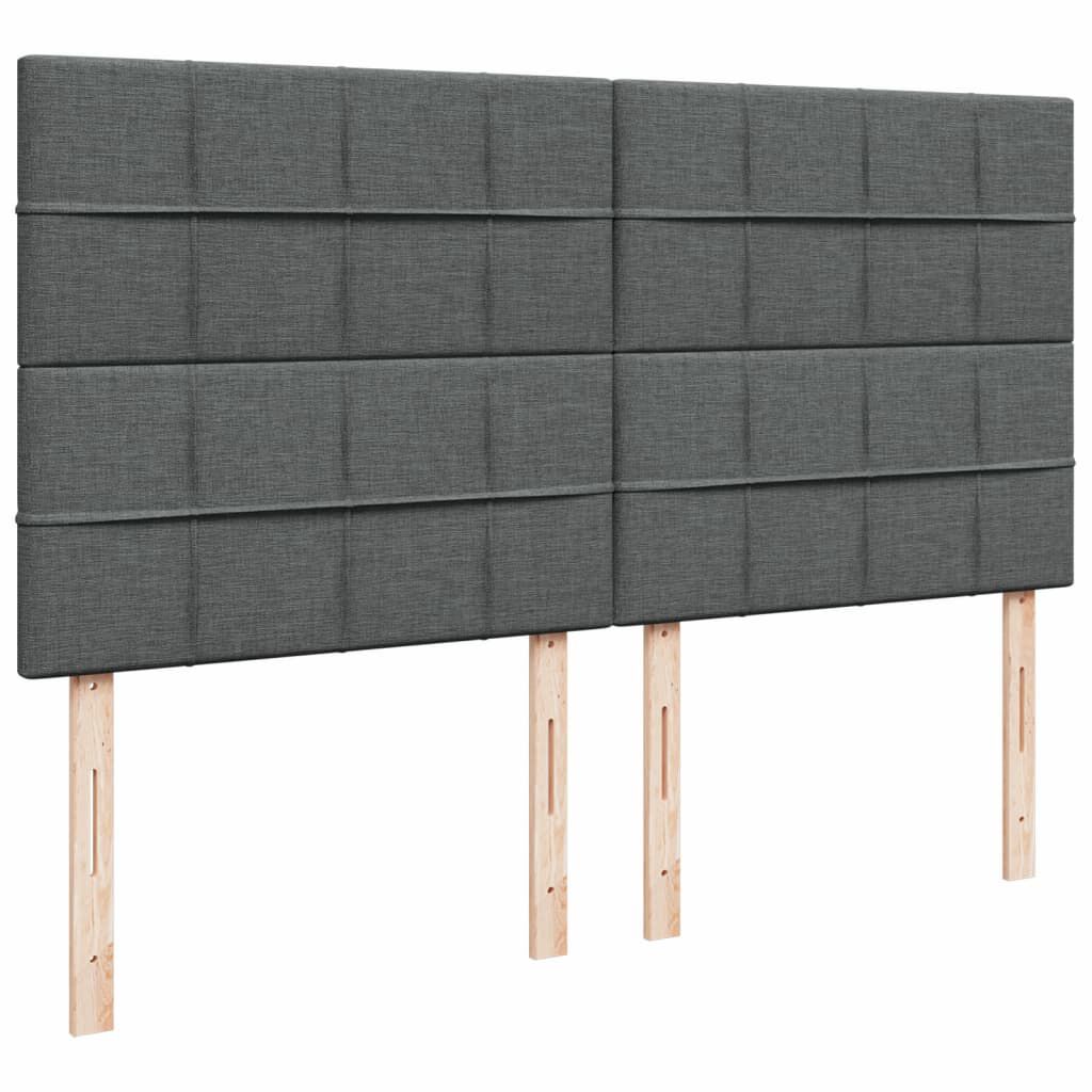 vidaXL Κρεβάτι Boxspring με Στρώμα Σκούρο Γκρι 180x200 εκ Υφασμάτιν