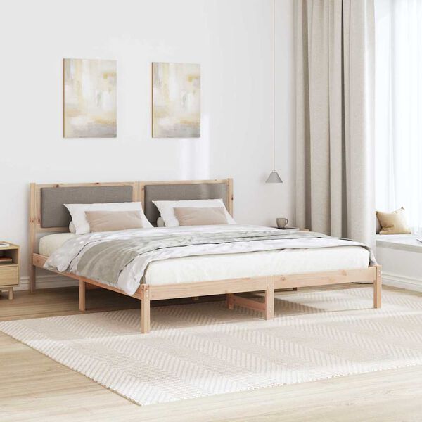 vidaXL &Sigma;&kappa;&epsilon;&lambda;&epsilon;&tau;ό&sigmaf; &Kappa;&rho;&epsilon;&beta;&alpha;&tau;&iota;&omicron;ύ Taupe 180 x 200 cm &Sigma;&tau;&epsilon;&rho;&epsilon;ά &xi;&upsilon;&lambda;&epsilon;ί&alpha; &pi;&epsilon;ύ&kappa;&omicron;&upsilon;