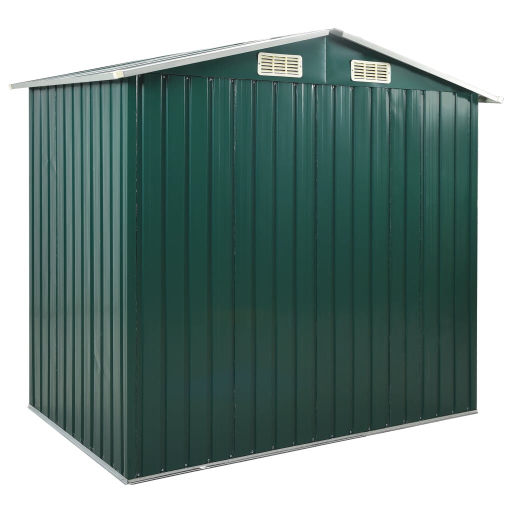 vidaXL Αποθήκη Κήπου με Ράφια Πράσινη 205 x 130 x 183 εκ. Σιδερένια