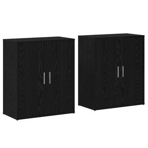 vidaXL Highboard 2 pcs Μαύρη δρυς 60 x 31 x 70 εκ Επεξεργασμένο ξύλο