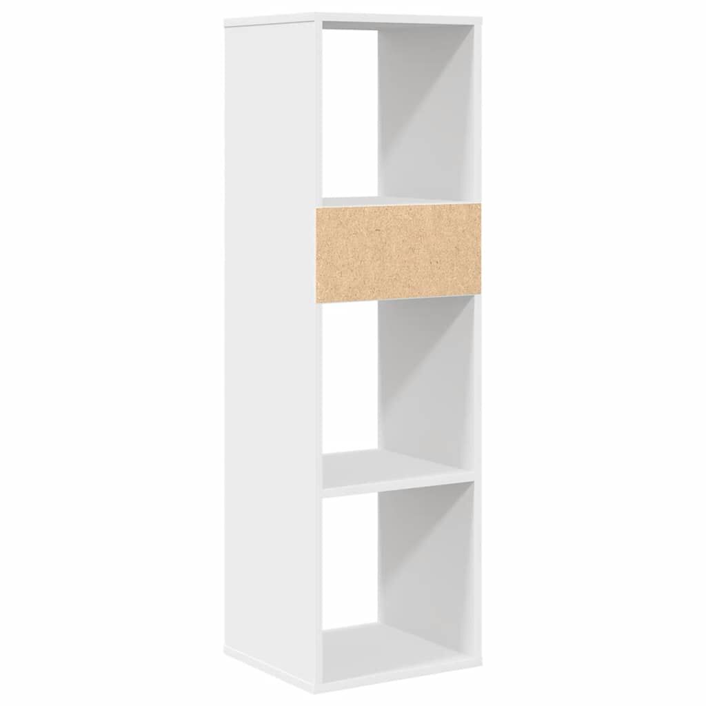 vidaXL Βιβλιοθήκη με 5 Ράφια Λευκή 34x31x112 εκ. Επεξεργασμένο Ξύλο