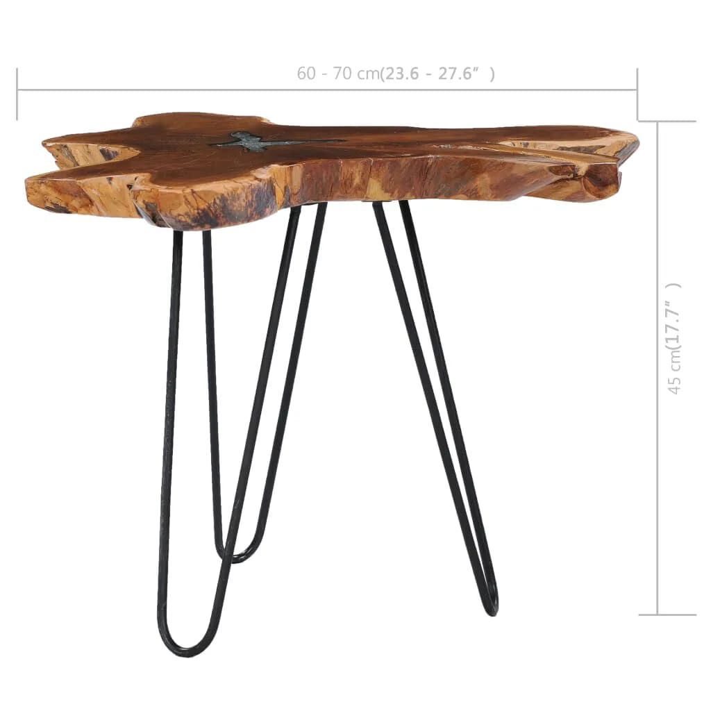 vidaXL Τραπεζάκι Σαλονιού 70x45 εκ. από Μασίφ Ξύλο Teak / Συνθ. Ρητίνη