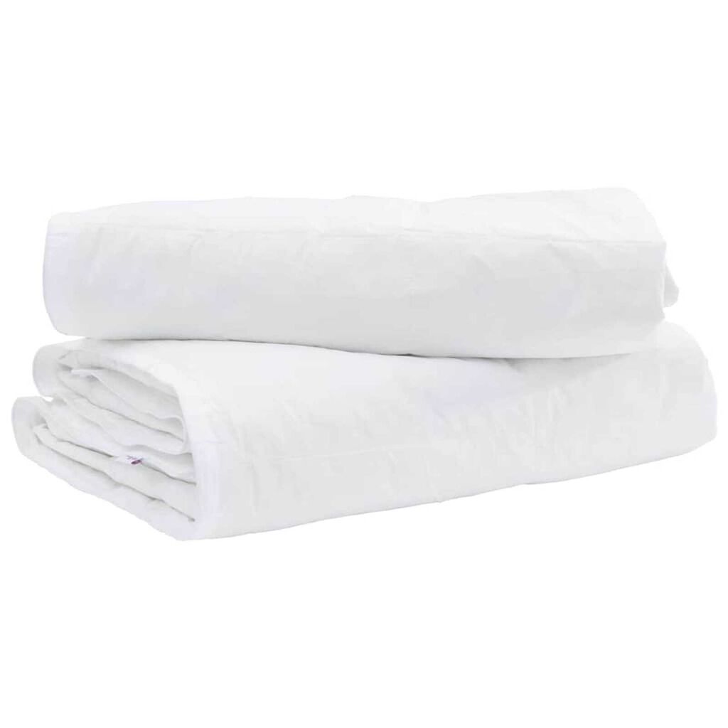 vidaXL Σετ Κουβέρτας με μαξιλάρι 2 pcs Λευκό 155 x 200 εκ. Πούπουλο