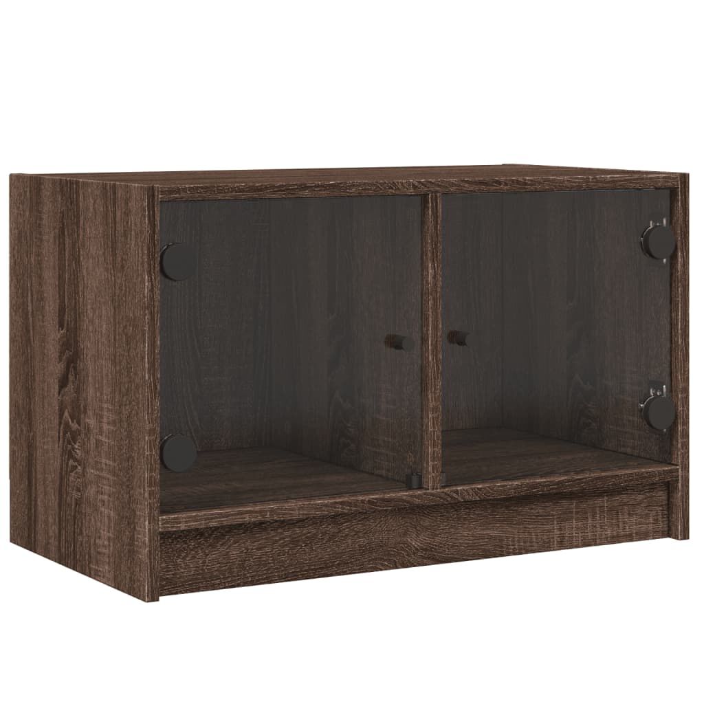 vidaXL Βοηθητικό Ντουλάπι Καφέ Δρυς 68x37x42 εκ. Γυάλινες Πόρτες
