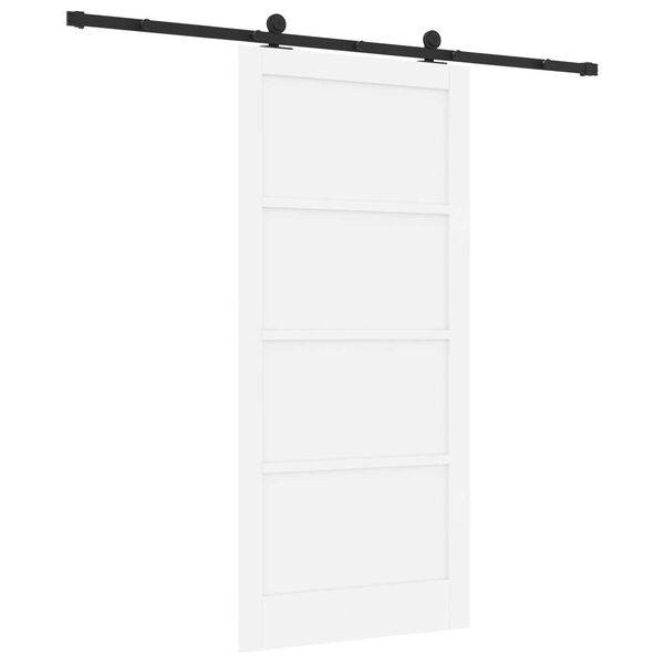 vidaXL Συρόμενη Πόρτα ORKDAL Λευκό και μαύρο 93 x 202 cm