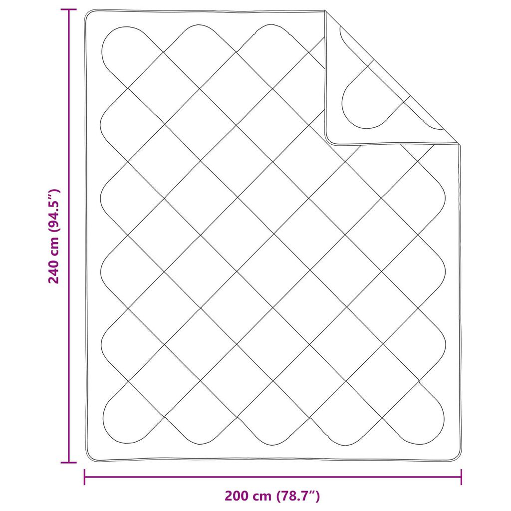 vidaXL Χειμερινό Παπλωματοθήκη 3 pcs Λευκό 240 x 200 cm Μικροΐνες