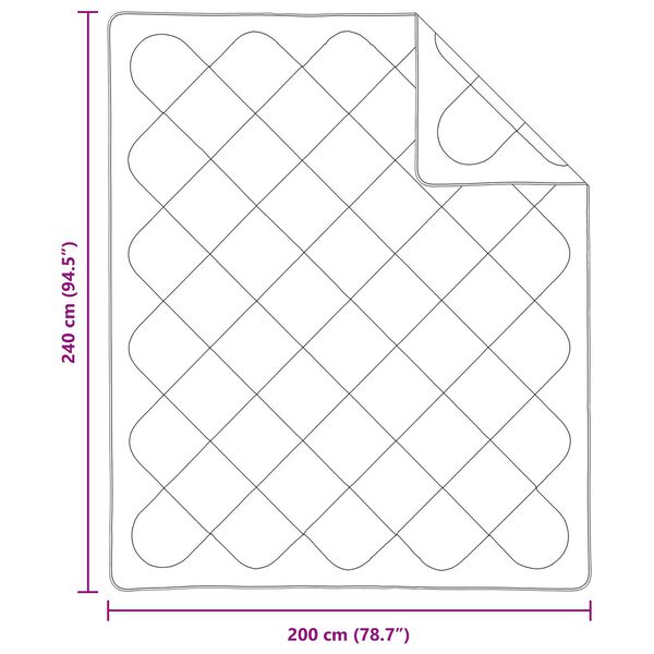 vidaXL Χειμερινό Παπλωματοθήκη 3 pcs Λευκό 240 x 200 cm Μικροΐνες