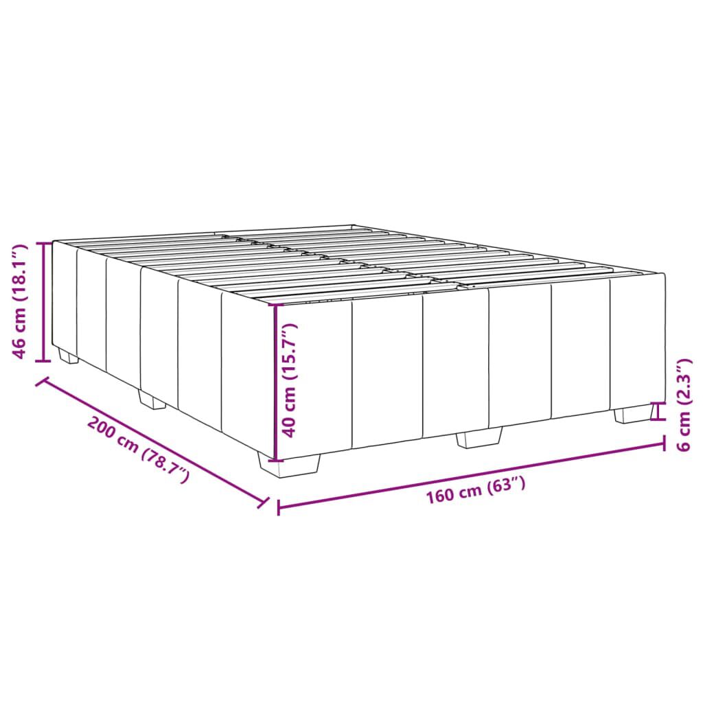 vidaXL Κρεβάτι Boxspring με Στρώμα Μαύρο 160x200 εκ. Υφασμάτινο