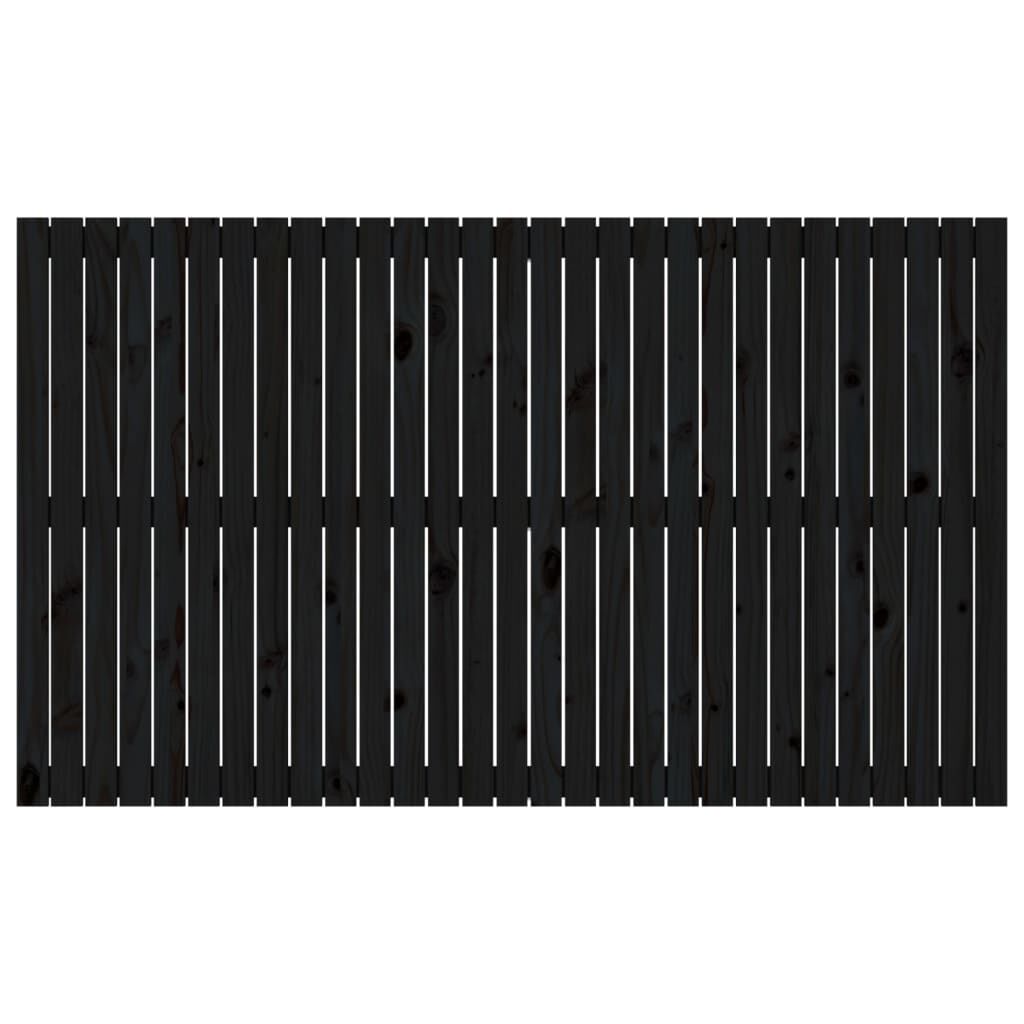 vidaXL Κεφαλάρι Τοίχου Μαύρο 185x3x110 εκ. από Μασίφ Ξύλο Πεύκου
