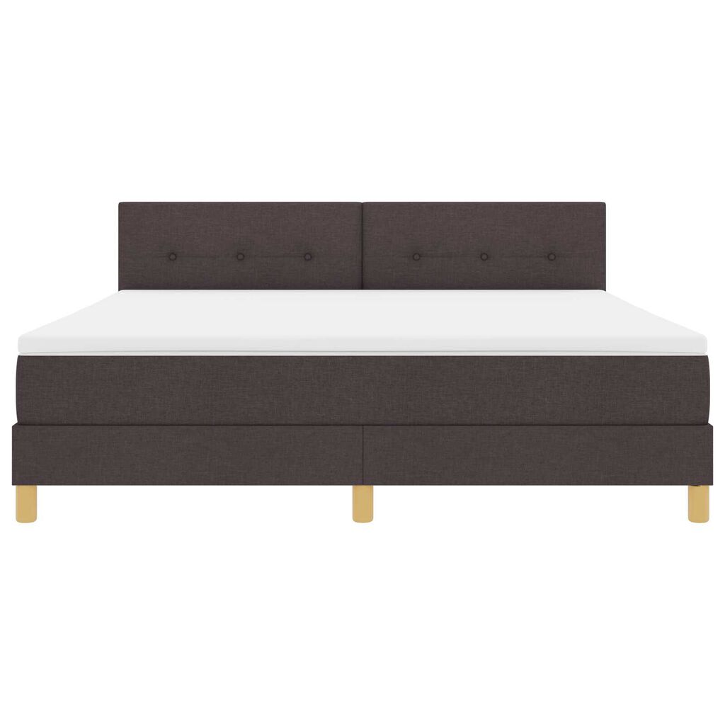 vidaXL Κρεβάτι με ελατήρια με Ματress & LED Καφέ 180x200 εκ. Ύφασμα