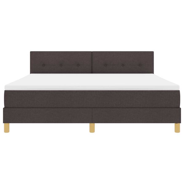 vidaXL Κρεβάτι με ελατήρια με Ματress & LED Καφέ 180x200 εκ. Ύφασμα