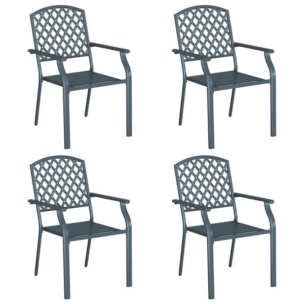 vidaXL Καρέκλα 4 pcs Ανθρακί 56 x 65 x 89εκ Ατσάλι