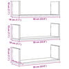 vidaXL Ραφιέρες Τοίχου 3 τεμ. Λευκές 58x18x18 εκ. από Επεξ. Ξύλο