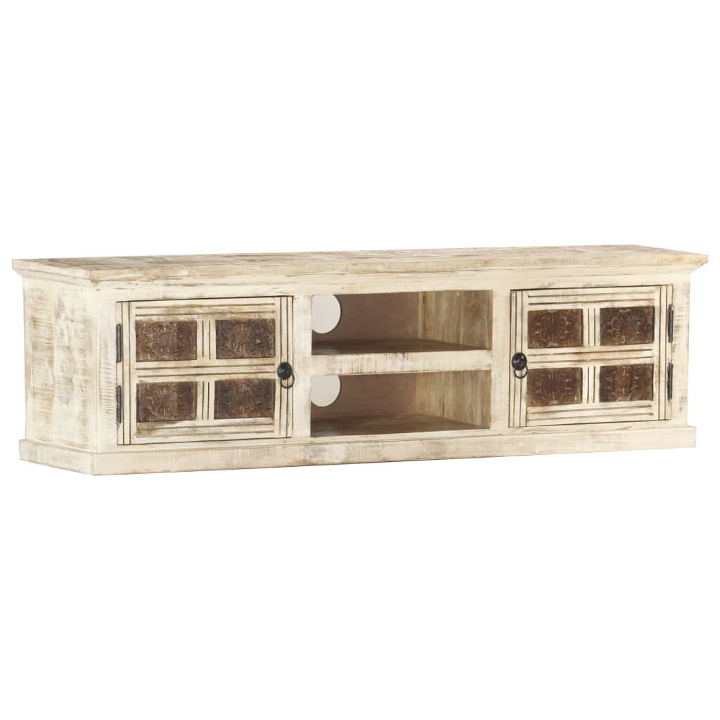 vidaXL Έπιπλο Τηλεόρασης 130 x 30 x 36 εκ. από Μασίφ Ξύλο Μάνγκο