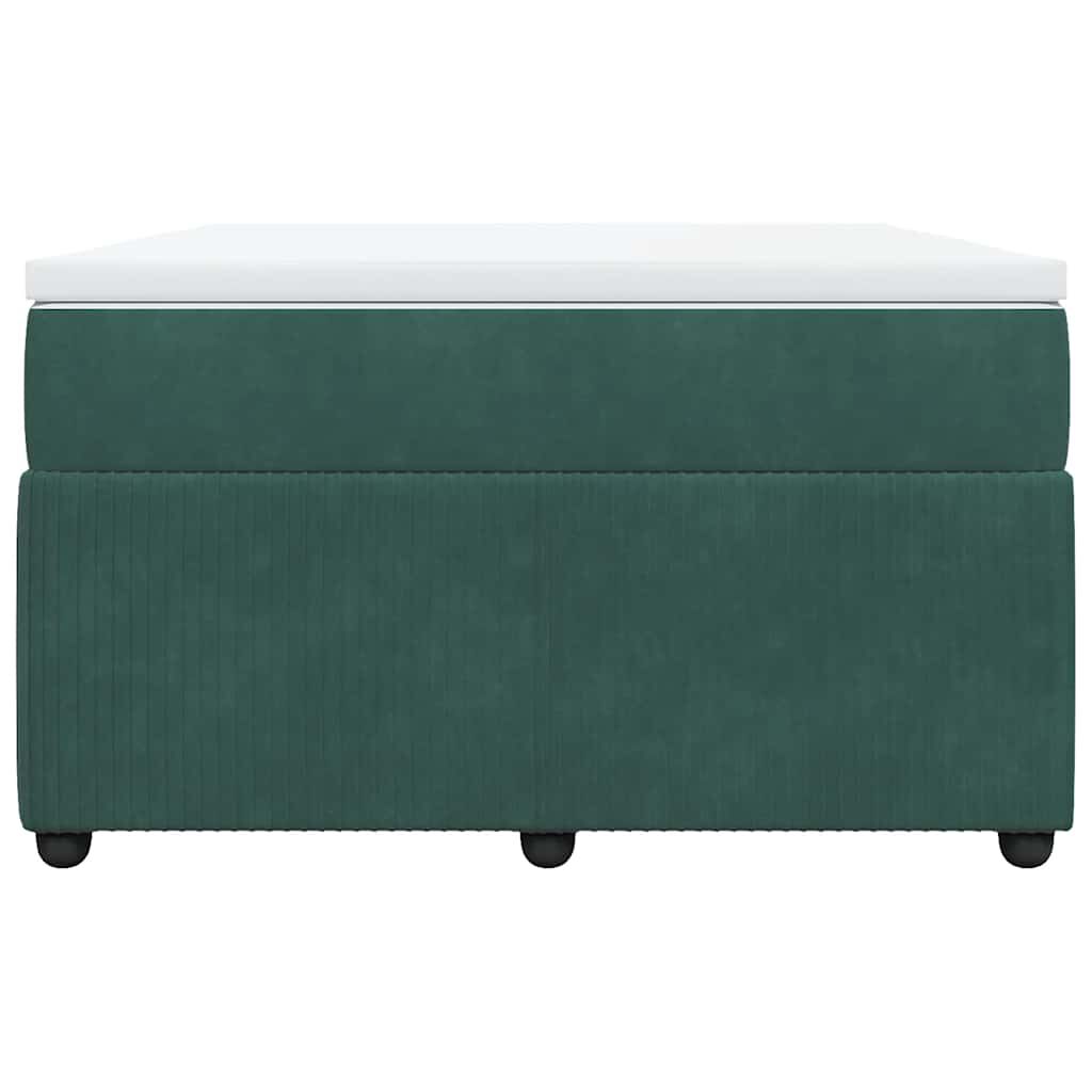 vidaXL Κρεβάτι Boxspring με Στρώμα Σκούρο Πράσινο 120x200εκ. Βελούδινο
