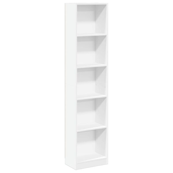 vidaXL Βιβλιοθήκη Λευκή 40x24x176 εκ. από Επεξεργασμένο Ξύλο