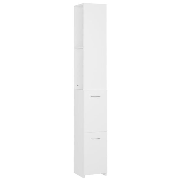 vidaXL Ντουλάπι Μπάνιου Λευκό 25x26,5x170 εκ. από Επεξεργασμένο Ξύλο