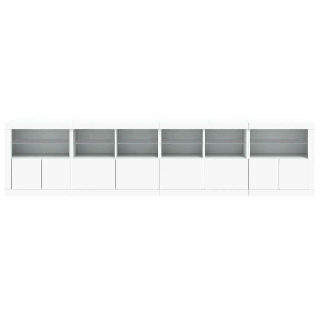 vidaXL Μπουφές με Φώτα LED Λευκός 283x37x67 εκ.