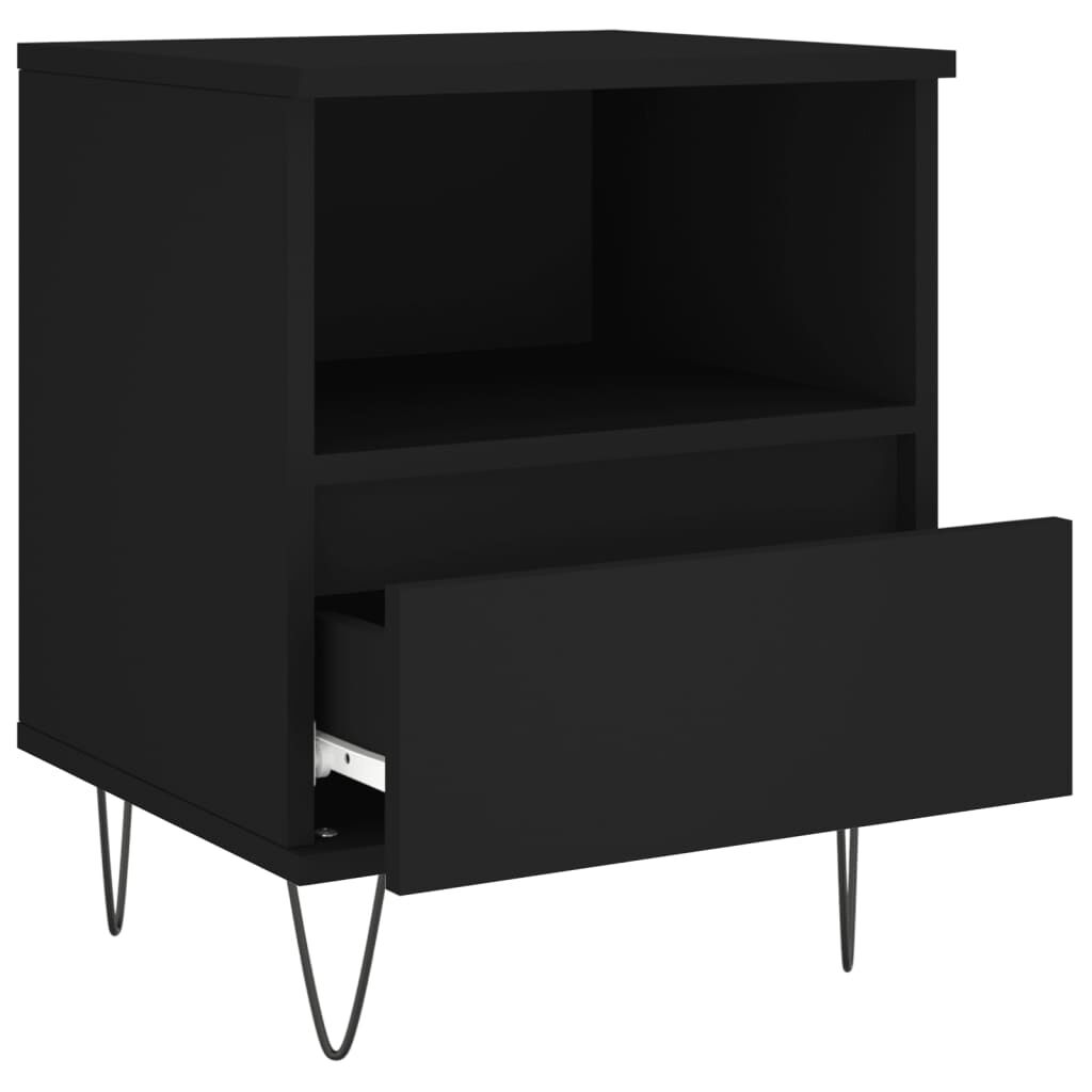 vidaXL Κομοδίνο Μαύρο 40 x 35 x 50 εκ. από Επεξεργασμένο Ξύλο
