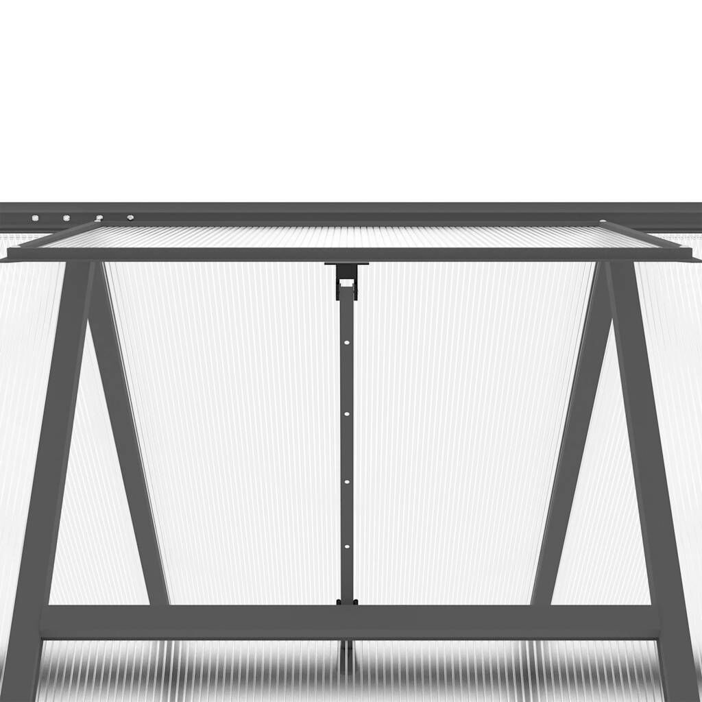 vidaXL Θερμοκήπιο με Πλαίσιο Βάσης Ανθρακί 334x169x202 εκ. Αλουμίνιο