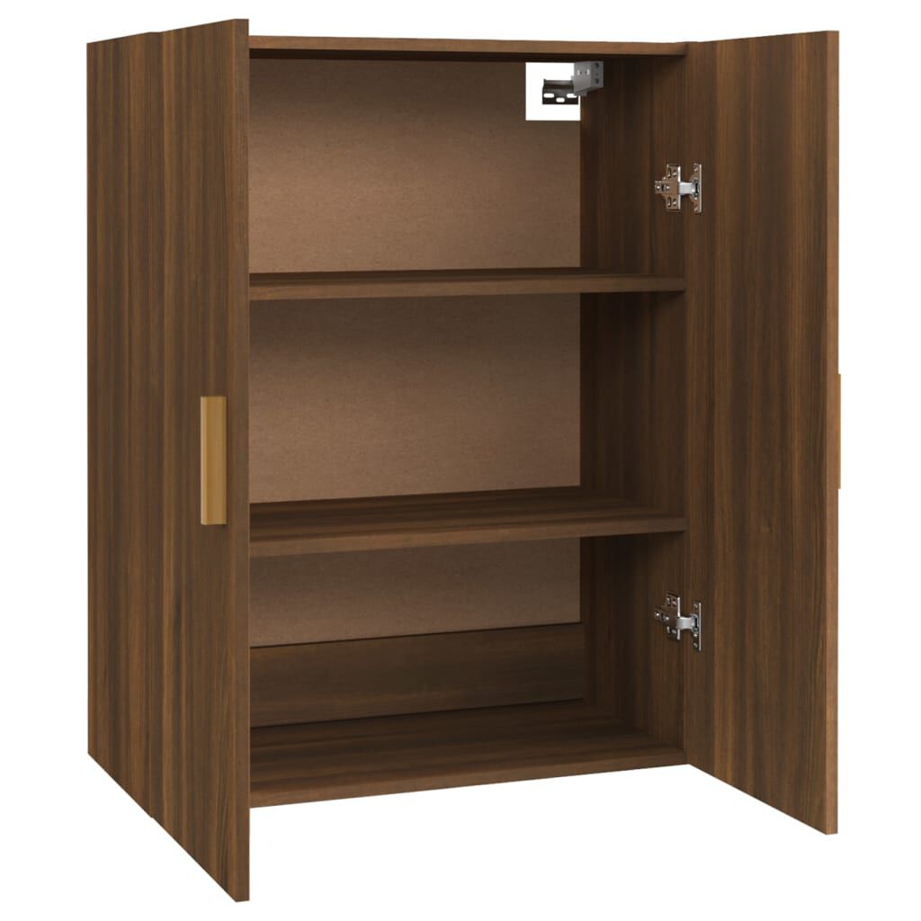 vidaXL Κρεμαστό Ντουλάπι Τοίχου Καφέ Δρυς 69,5x34x90 εκ Επεξ. Ξύλο