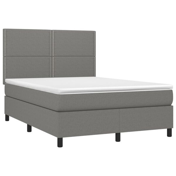 vidaXL &Kappa;&rho;&epsilon;&beta;ά&tau;&iota; Boxspring &mu;&epsilon; &Sigma;&tau;&rho;ώ&mu;&alpha; & LED &Sigma;&kappa;.&Gamma;&kappa;&rho;&iota; 140x200 &epsilon;&kappa; &Upsilon;&phi;&alpha;&sigma;&mu;ά&tau;&iota;&nu;&omicron;