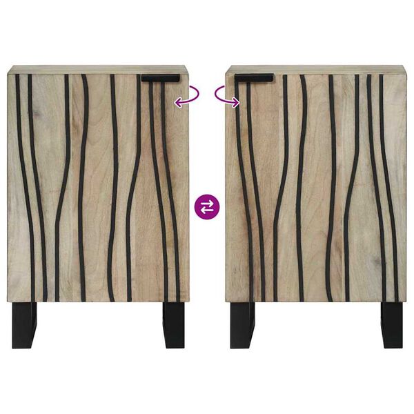 vidaXL Ντουλάπι Μπάνιου με ράφι Καφέ, Μαύρο 38 x 33.5 x 58 εκ.