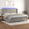 vidaXL &Kappa;&rho;&epsilon;&beta;ά&tau;&iota; Boxspring &mu;&epsilon; &Sigma;&tau;&rho;ώ&mu;&alpha; & LED &Alpha;&nu;.&Gamma;&kappa;&rho;&iota; 200x200 &epsilon;&kappa;. &Beta;&epsilon;&lambda;&omicron;ύ&delta;&iota;&nu;&omicron;
