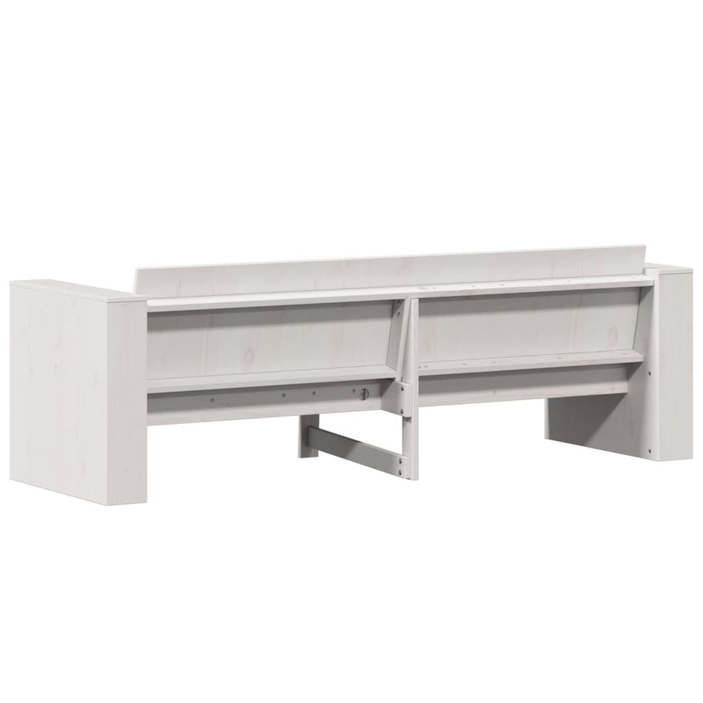 vidaXL Καναπές Κήπου Τριθέσιος Λευκός 189x60x62 εκ. Μασίφ Ξύλο Πεύκου