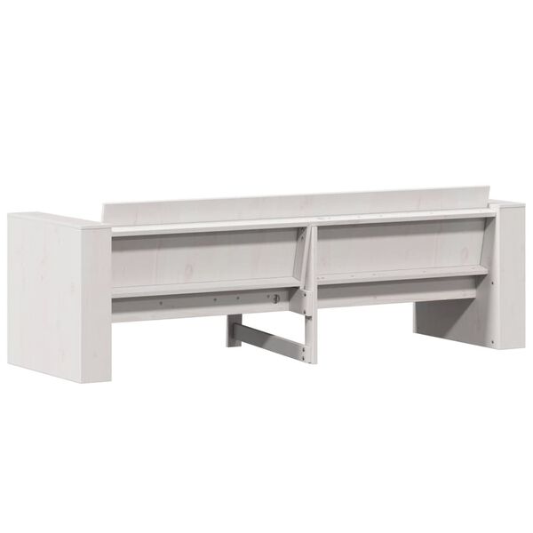 vidaXL Καναπές Κήπου Τριθέσιος Λευκός 189x60x62 εκ. Μασίφ Ξύλο Πεύκου