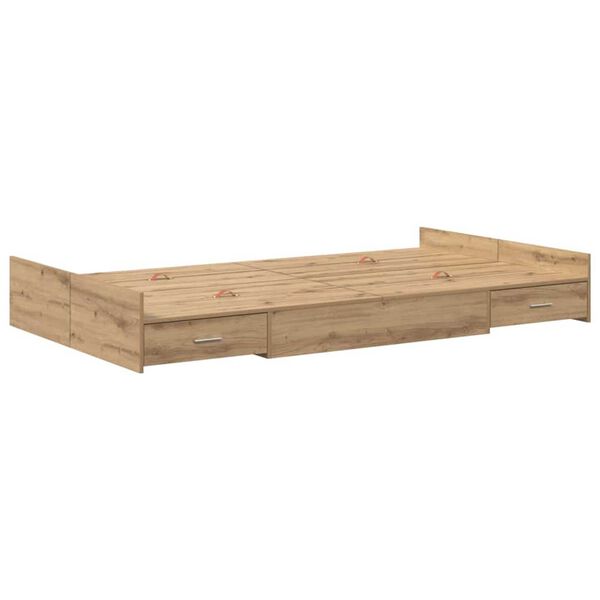 vidaXL Κρεβάτι με αποθηκευτικό χώρο artisan δρυς 120 x 190 cm