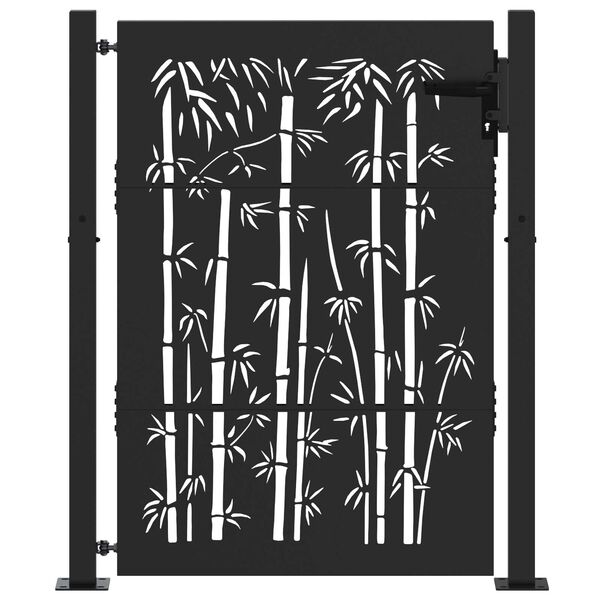 vidaXL Πύλη Κήπου Άλλο Μαύρο 105 x 150 cm Ατσάλι με Επικάλυψη Πούδρας