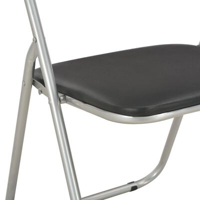 vidaXL Καρέκλες Τραπεζαρίας Πτυσσόμενες 6 τεμ. Μαύρες Συνθετικό Δέρμα
