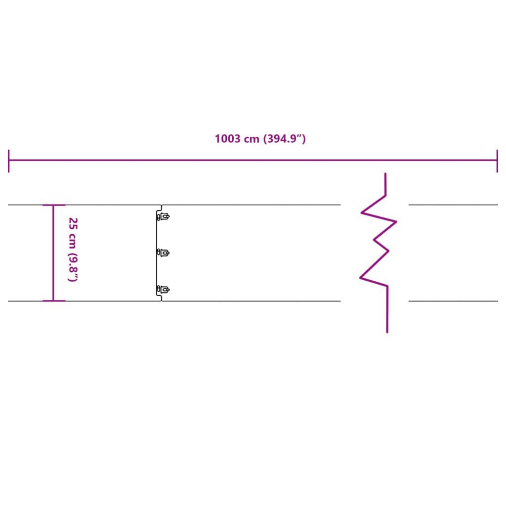 vidaXL Μπορντούρες Γκαζόν 10τεμ Ανθρακί 25x103εκ Ατσάλι Σκληρυθέν Αέρα