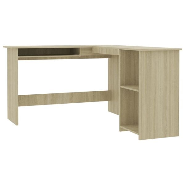 vidaXL Γραφείο Γωνιακό Sonoma Δρυς 120 x 140 x 75 εκ. από Επεξ. Ξύλο