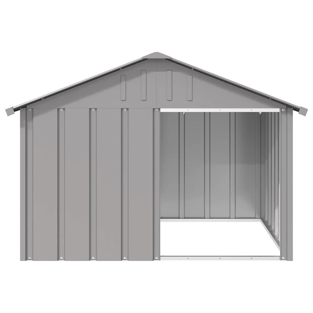 vidaXL Σπιτάκι Σκύλου Γκρι 116,5x103x81,5 εκ. Γαλβανισμένο Χάλυβα