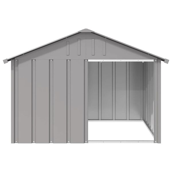 vidaXL Σπιτάκι Σκύλου Γκρι 116,5x103x81,5 εκ. Γαλβανισμένο Χάλυβα