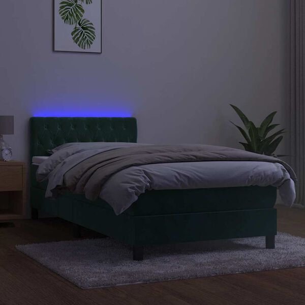 vidaXL &Kappa;&rho;&epsilon;&beta;ά&tau;&iota; Boxspring &mu;&epsilon; &Sigma;&tau;&rho;ώ&mu;&alpha; & LED &Sigma;&kappa;. &Pi;&rho;ά&sigma;&iota;&nu;&omicron; 100x200&epsilon;&kappa; &Beta;&epsilon;&lambda;&omicron;ύ&delta;&omicron;