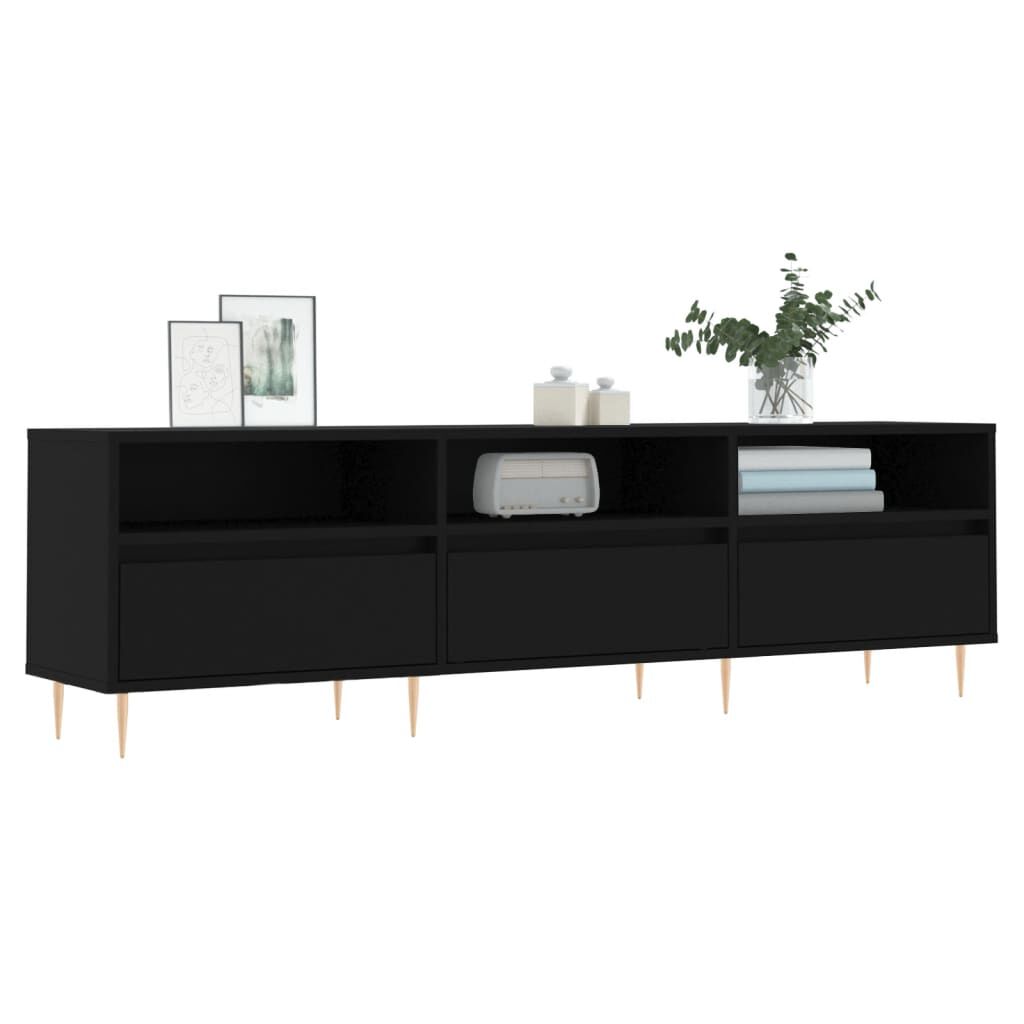 vidaXL Έπιπλο Τηλεόρασης Μαύρο 150x30x44,5 εκ. Επεξεργασμένο Ξύλο