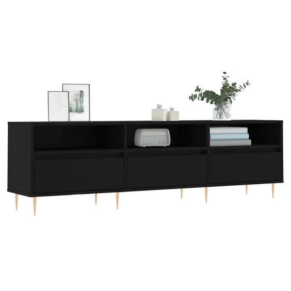 vidaXL Έπιπλο Τηλεόρασης Μαύρο 150x30x44,5 εκ. Επεξεργασμένο Ξύλο