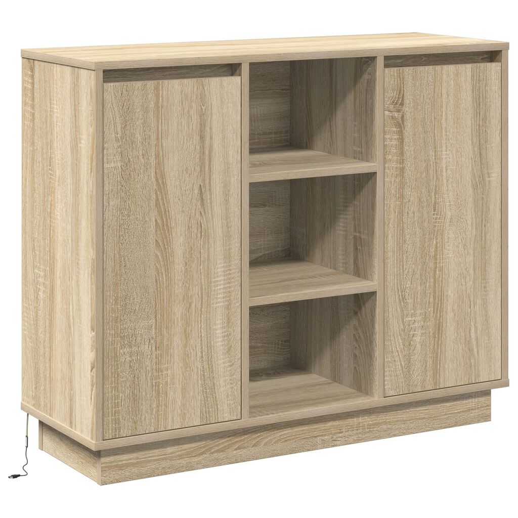 vidaXL Μπουφέ με LED Sonoma Oak 90x32x75 εκ Επεξεργασμένο ξύλο