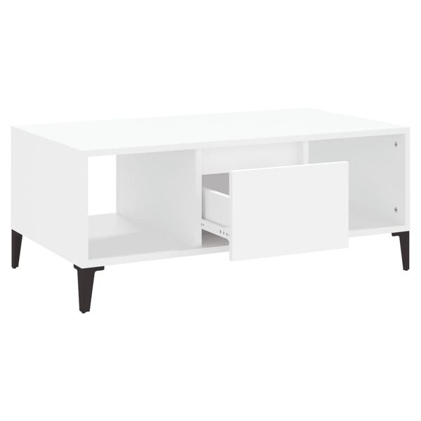 vidaXL Τραπεζάκι Σαλονιού Λευκό 90 x 50 x 36,5 εκ. Επεξεργασμένο Ξύλο